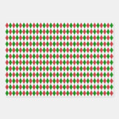 Harlequin, rood, groen en wit inpakpapier vel (Voorkant 3)