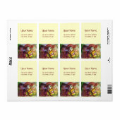 HARLEQUIN rood roze paars geel Etiket (Full Sheet)