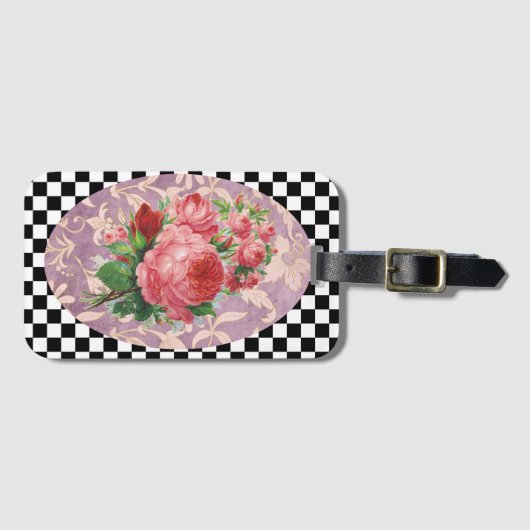  Harlequin Roses Bagagelabel (Voorkant (horizontaal))
