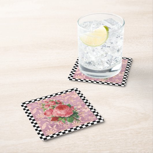  Harlequin Roses Kartonnen Onderzetters (Insitu)