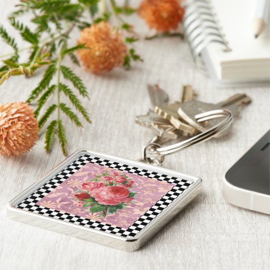  Harlequin Roses Sleutelhanger (Zijkant)