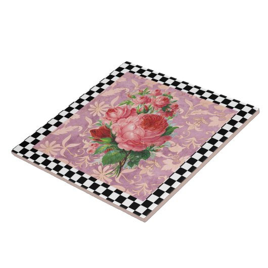 Harlequin Roses Tegeltje (Zijkant)