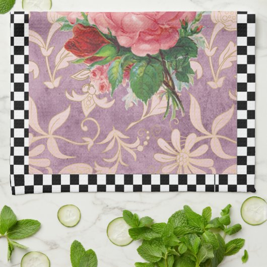  Harlequin Roses Theedoek (Gevouwen)