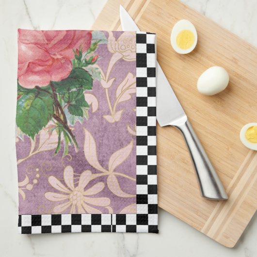  Harlequin Roses Theedoek (Quarter Fold)