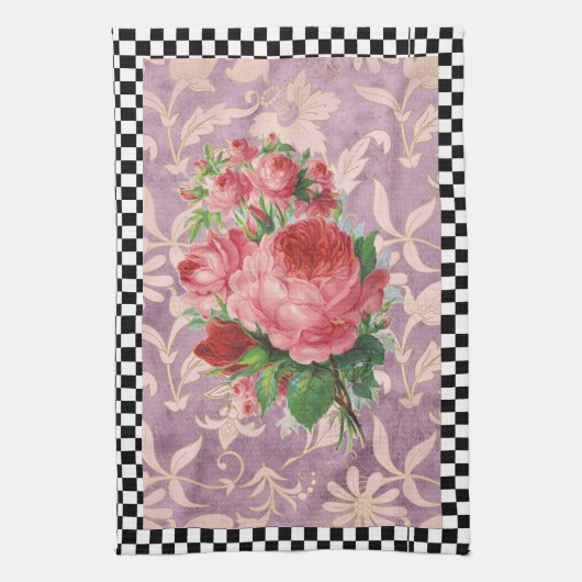  Harlequin Roses Theedoek (Verticaal)