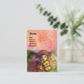 HARLEQUIN, roze rode gele groene blauwe sparren Visitekaartje (Staand voorkant)