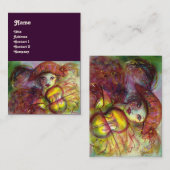 HARLEQUIN, roze rode, groene paarse muggen Visitekaartje (Voorkant / Achterkant)