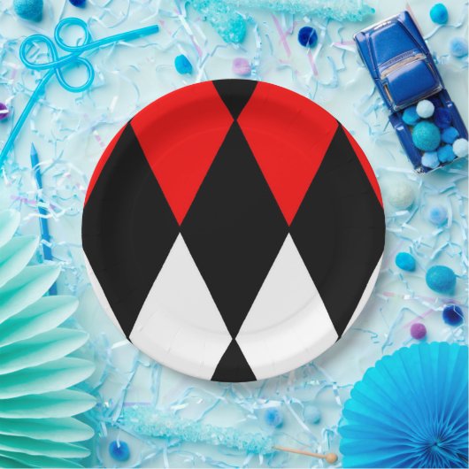 harlequin rwb papieren bordje (Feest)
