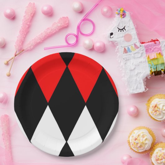 harlequin rwb papieren bordje (Feest)