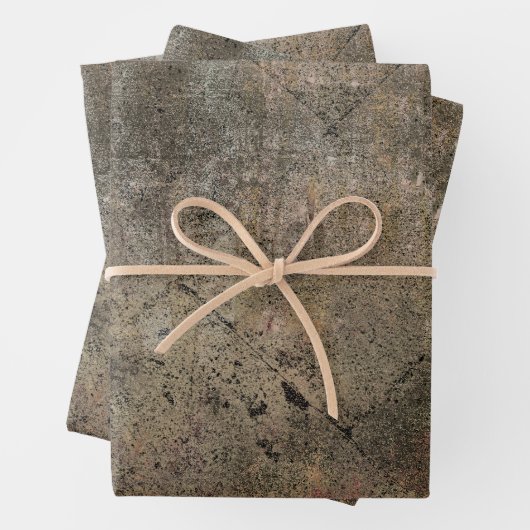  Harlequin Sepia Bruin Zwart Grunge Textuur Inpakpapier Vel (In situ)