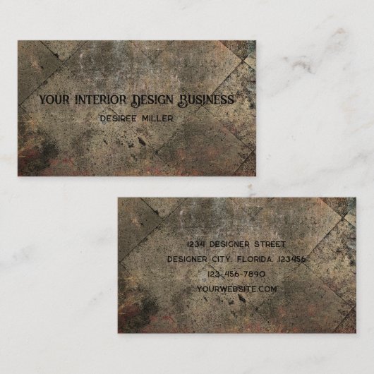  Harlequin Sepia Bruin Zwart Grunge Textuur Visitekaartje (Voorkant / Achterkant)