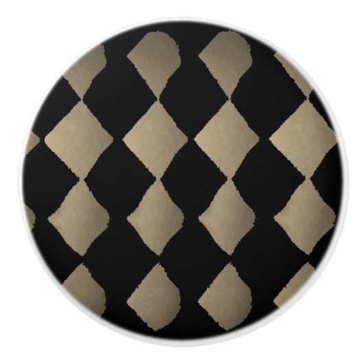 "Harlequin-Sepia" keramische Knob Knop (Voorkant)