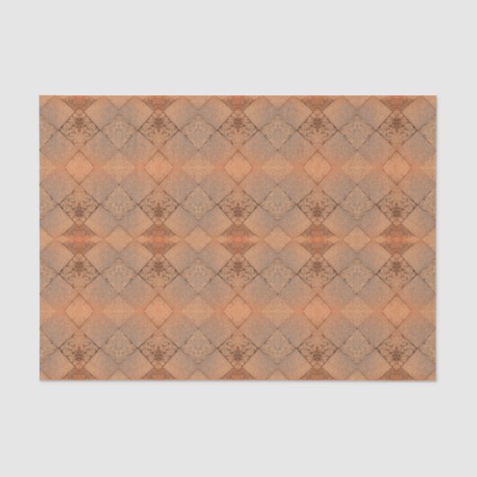 Harlequin Sepia Texture Diamond Pattern Tissuepapier (Voorkant)