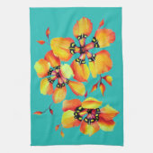 Harlequin Sparas Tricolor Waterverf Flowers Theedoek (Verticaal)