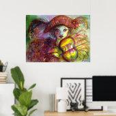 HARLEQUIN SPEELT VIOLIN / Venetiaans carnaval Poster (Thuiskantoor)