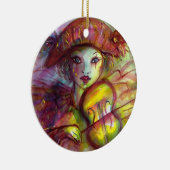 HARLEQUIN SPEELT VIOLIN Venetian Masquerade Keramisch Ornament (Rechts)