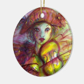 HARLEQUIN SPEELT VIOLIN Venetian Masquerade Keramisch Ornament (Links)