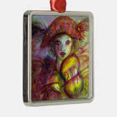 HARLEQUIN SPEELT VIOLIN Venetian Masquerade Metalen Ornament (Rechts)