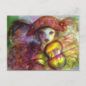 HARLEQUIN SPEELT VIOOLmuziek, Masquerade Party Uitnodiging Briefkaart (Voorkant)