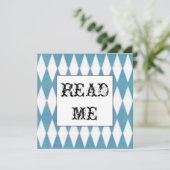 Harlequin Square Alice in Wonderland uitnodiging (Staand voorkant)