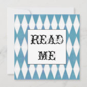 Harlequin Square Alice in Wonderland uitnodiging (Voorkant)