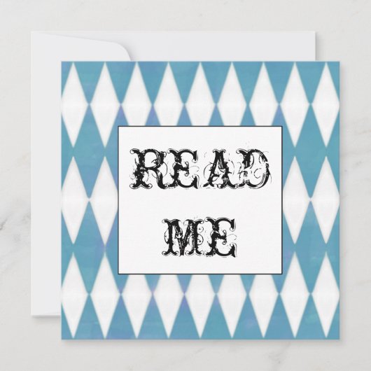 Harlequin Square Alice in Wonderland uitnodiging (Voorkant)