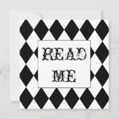 Harlequin Square Alice in Wonderland uitnodiging (Voorkant)