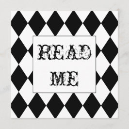 Harlequin Square Alice in Wonderland uitnodiging