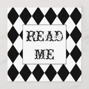 Harlequin Square Alice in Wonderland uitnodiging