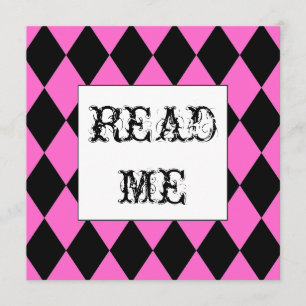 Harlequin Square Alice in Wonderland uitnodiging