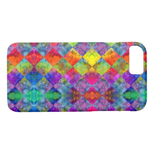 [Harlequin Stropdas-Dye] Diamond Fractal Gecontrol Case-Mate iPhone Case (Achterkant (Horizontaal))