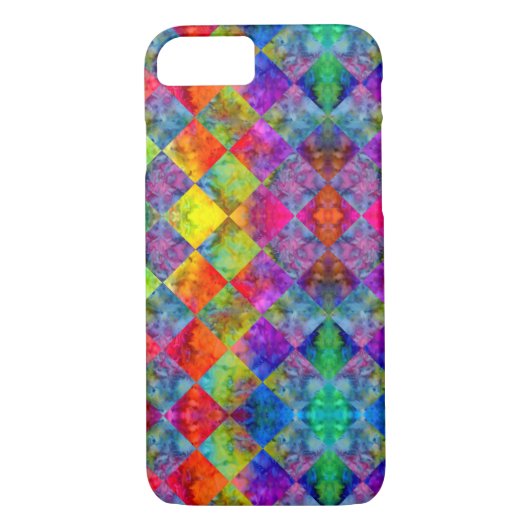 [Harlequin Stropdas-Dye] Diamond Fractal Gecontrol Case-Mate iPhone Case (Achterkant)