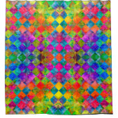 [Harlequin Stropdas-Dye] Diamond Fractal Gecontrol Douchegordijn (Voorkant)