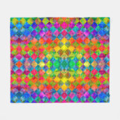 [Harlequin Stropdas-Dye] Diamond Fractal Gecontrol Fleece Deken (Voorkant (Horizontaal))