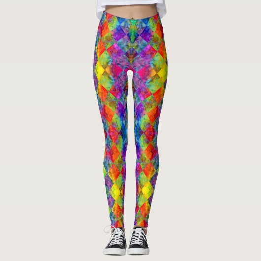 [Harlequin Stropdas-Dye] Diamond Fractal Gecontrol Leggings (Voorkant)
