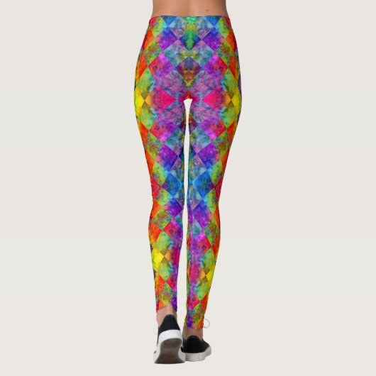 [Harlequin Stropdas-Dye] Diamond Fractal Gecontrol Leggings (Achterkant)