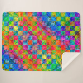 [Harlequin Stropdas-Dye] Diamond Fractal Gecontrol Sherpa Deken