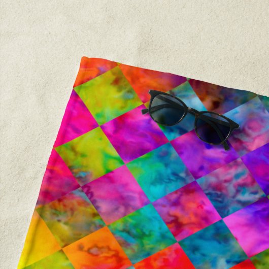 [Harlequin Stropdas-Dye] Diamond Fractal Gecontrol Strandlaken (In situ)