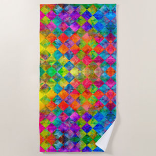 [Harlequin Stropdas-Dye] Diamond Fractal Gecontrol Strandlaken