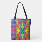 [Harlequin Stropdas-Dye] Diamond Fractal Gecontrol Tote Bag (Achterkant)