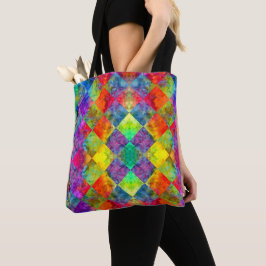 [Harlequin Stropdas-Dye] Diamond Fractal Gecontrol Tote Bag
