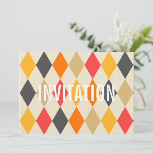Harlequin Style | partijuitnodiging Kaart (Staand voorkant)