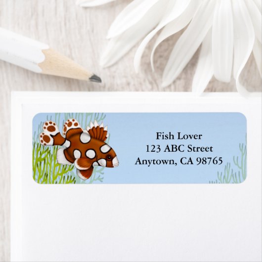 Harlequin Sweetlips Reef Fish Label (Insitu)