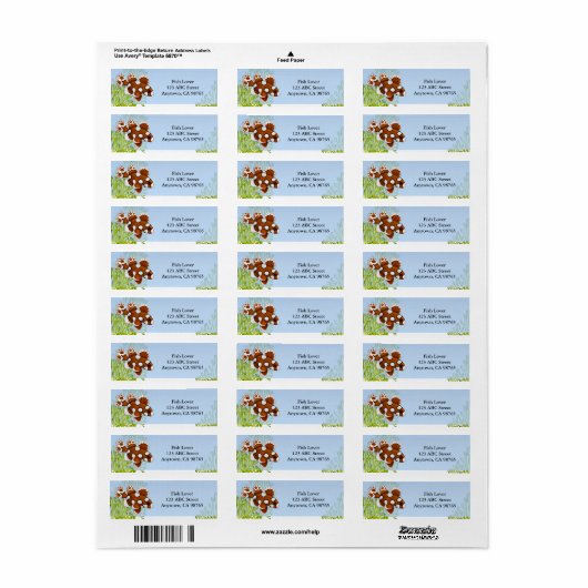 Harlequin Sweetlips Reef Fish Label (Full Sheet)