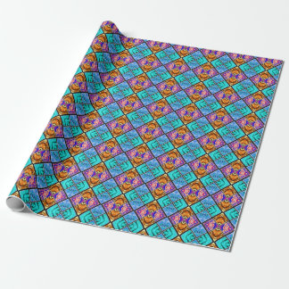 Harlequin Tegels Azure Bronze Amethyst Cadeaupapier