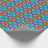 Harlequin Tegels Azure Bronze Amethyst Cadeaupapier (Hoek)