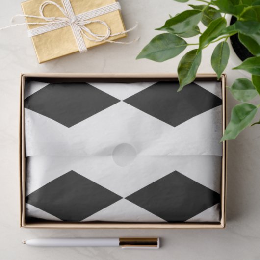 Harlequin tissuepapier - zwart-wit (Geschenk)