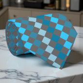 Harlequin Turquoise en Gray Pattern Stropdas