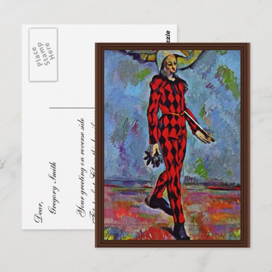 Harlequin van Paul Cézanne (Beste kwaliteit) Briefkaart (Voorkant / Achterkant)