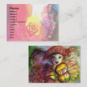 HARLEQUIN / Venetiaans carnaval , theater , Red Ro Visitekaartje (Voorkant / Achterkant)